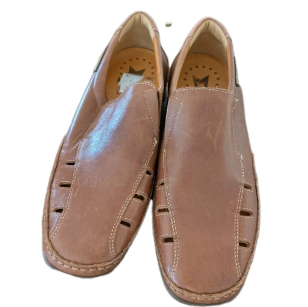 MEPHISTO MENS SHOES 8 M‎ Tan LEATHER SANDALS COOL AIR Slip on